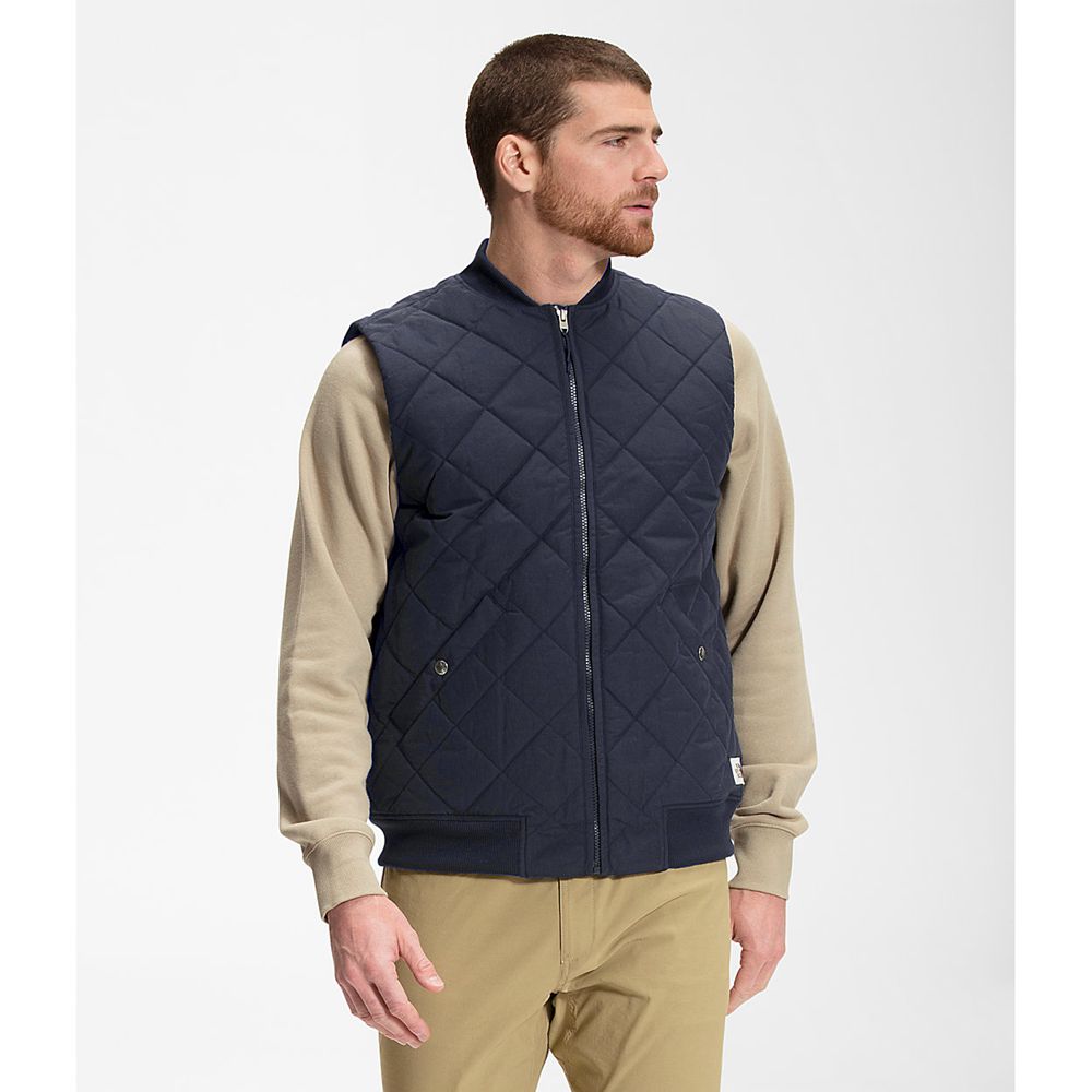 The North Face Vests Mens Australia - The North Face Cuchillo Insulated Navy / Sand (WDU-821957)